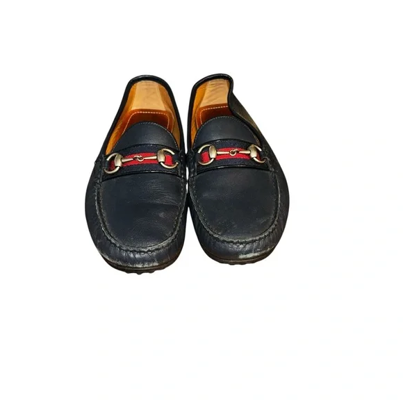 Gucci | Shoes | Gucci Black Leather Loafers With Slipon 